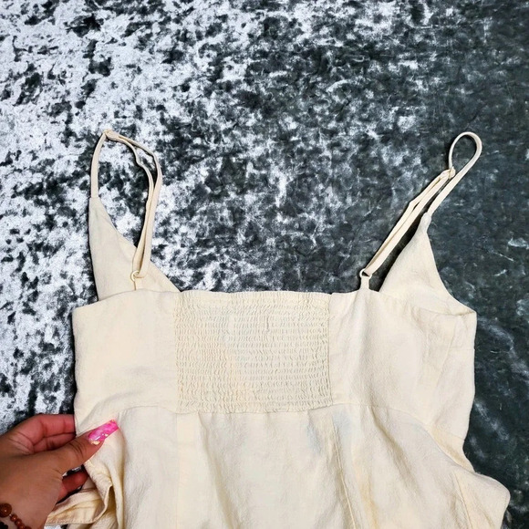 Urban Outfitters Yellow Linen Midi Wrap Dress - Picture 6 of 6